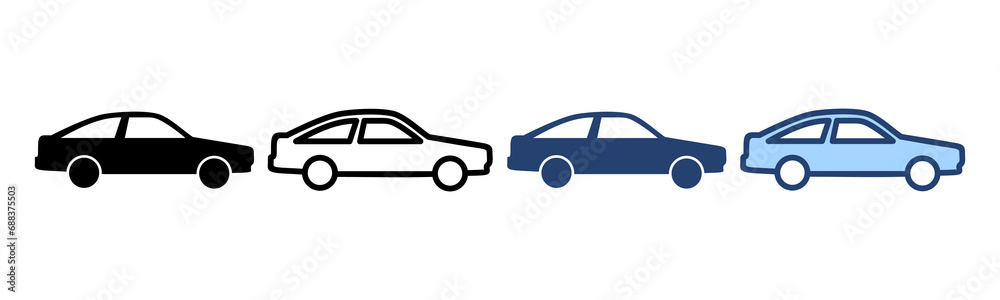 Car icon vector. car sign and symbol. small sedan Car icon vector. car sign and symbol. small sedan