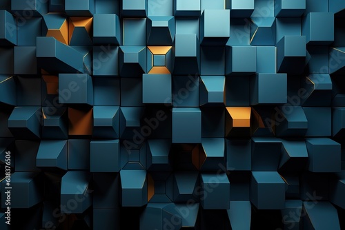 lighting dark front angles six primitives simple render 3d background geometry hexagon abstract pattern design technology futuristic network texture hexagonal geometric photo