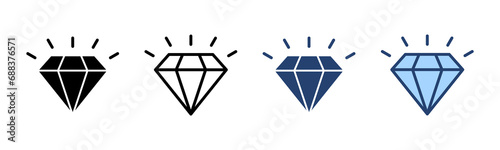 Diamond icon vector. diamond gems sign and symbol