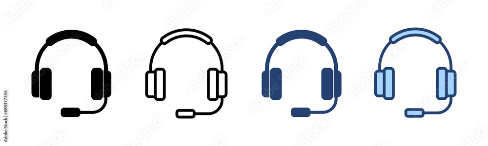 Headphone icon vector. Headvector sign and symbol - obrazy, fototapety, plakaty 