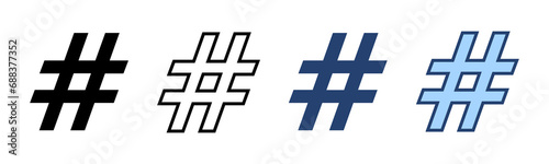 Hashtag icon vector. hashtag sign and symbol