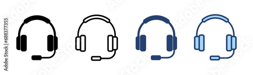 Headphone icon vector. Headvector sign and symbol photo