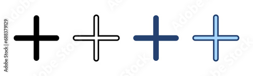 Plus icon vector. Add plus sign and symbol