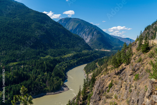 mountain river in the mountains. Fraser River, BC, Canada