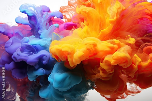water mixing ink colorful bright Clouds paint colourful abstract background cloud colours red blue green yellow orange purple pink white isolated splash flow art motion liquid wallpaper