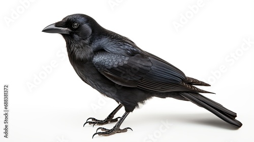 Side view of a Carrion Crow Corvus corone isolated photo