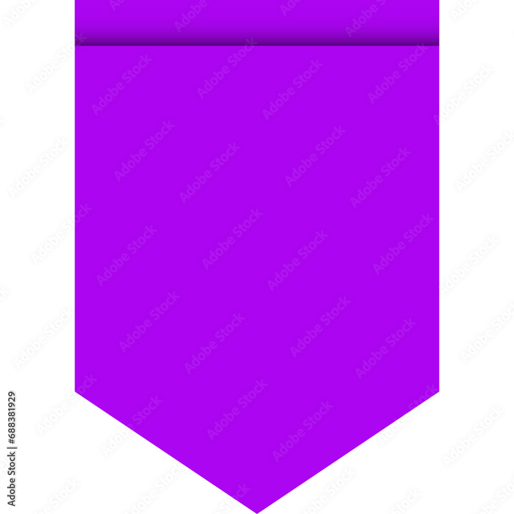 Purple flags for decoration or pennant isolated on white background. Pennant flag icon.