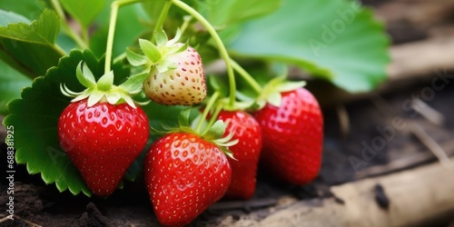 Strawberries growing in the...