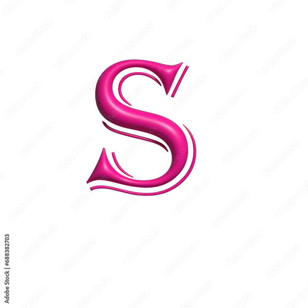 Fototapeta premium A 3d alphabetic letters design with multi color