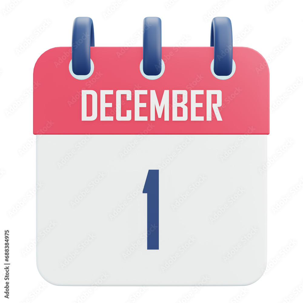 Date December 1 Calender 3d Icon Date December 1 Calender 3d Icon