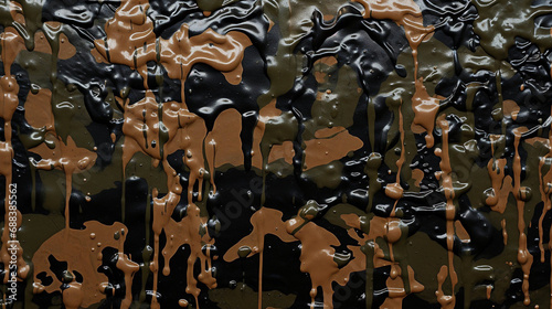 Green, Brown and Black Wet Paint Camouflage Backdrop