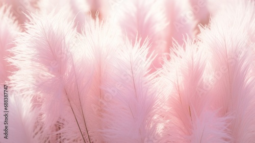 Soft focus. Cortaderia selloana. Pampas grass with sunshine. Cortaderia argentea. Abstract natural background with ornamental cereals. Pink Pampas grass. Abstract background of soft plants
