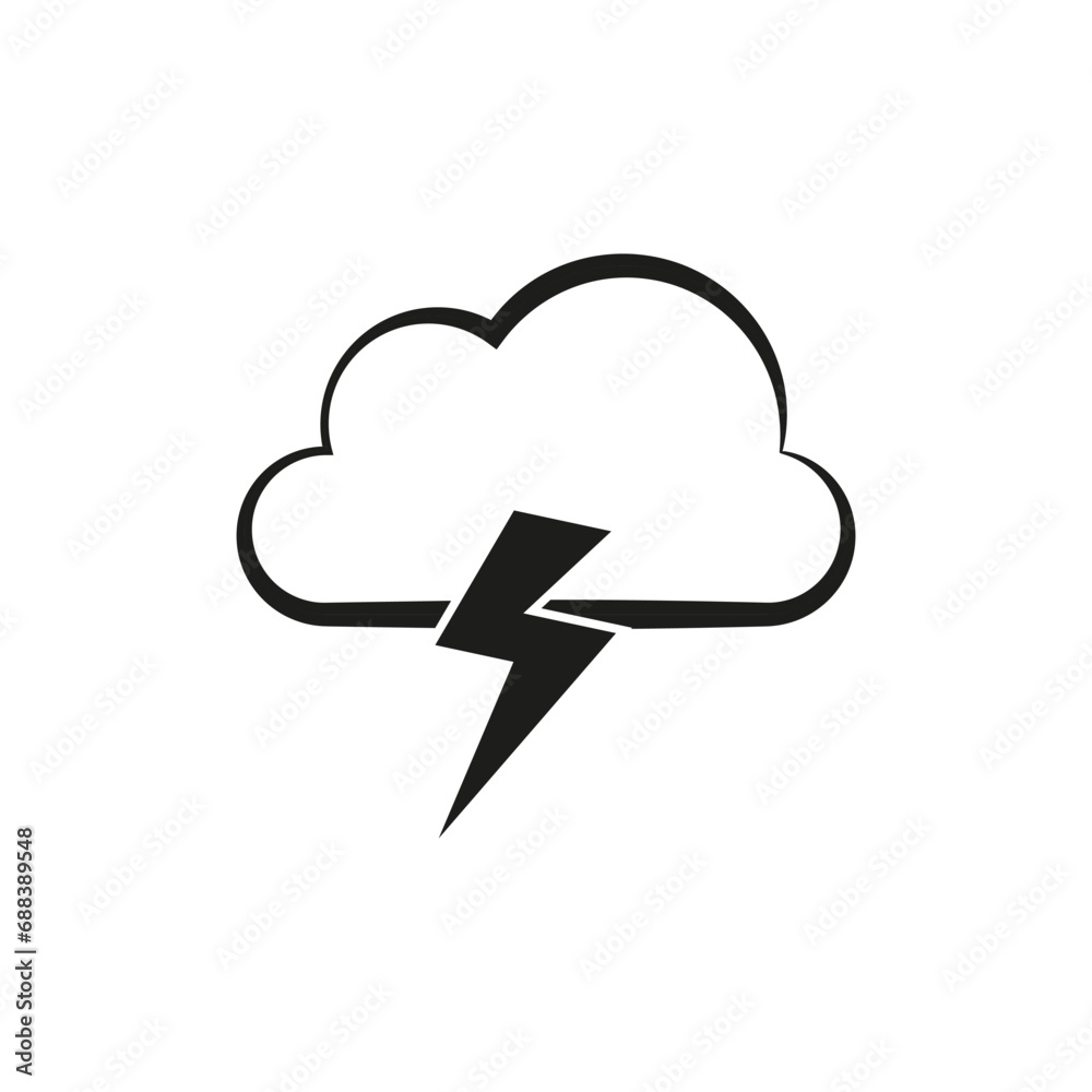 lightning and cloud icon. Vector illustration. EPS 10. lightning and cloud icon. Vector illustration. EPS 10.