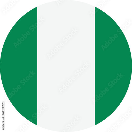 Round Nigeria flag symbol vector isolated on white background