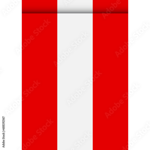 Austria flag or pennant isolated on white background. Pennant flag icon.