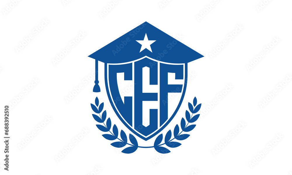 Vetor de CEF three letter iconic academic logo design vector template ...