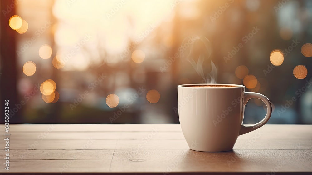 Obraz premium A Coffee on the table with a blurred background