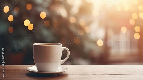 A Coffee on the table with a blurred background