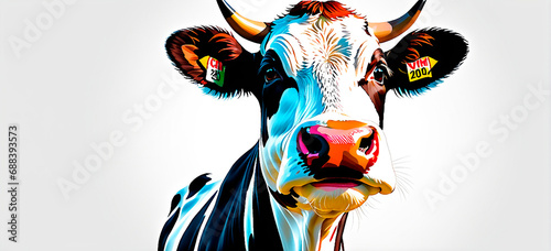 cow on white background