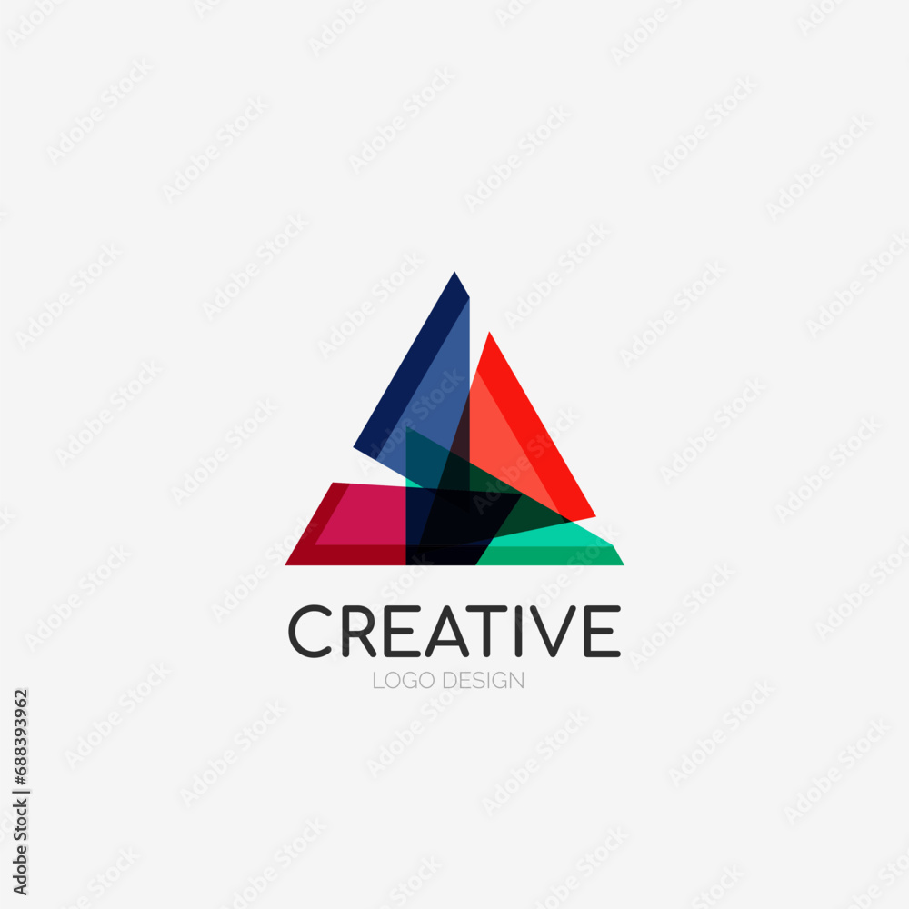 Triangle abstract logo, business emblem icon