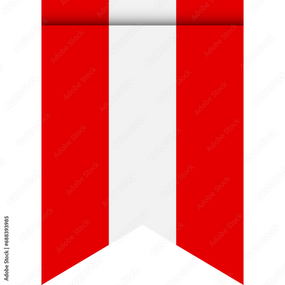 Austria flag or pennant isolated on white background. Pennant flag icon. Austria flag or pennant isolated on white background. Pennant flag icon.