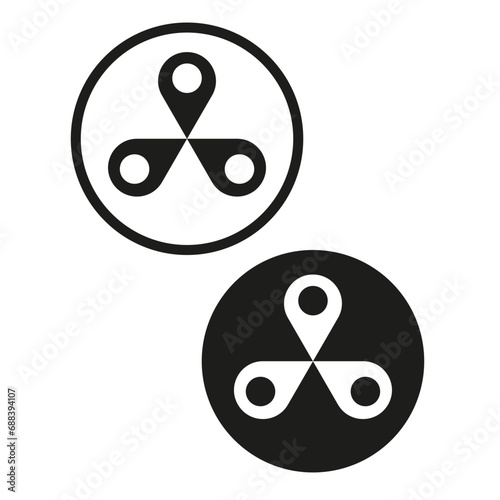 Map markers icon. Vector illustration. EPS 10.