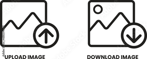 upload image and download image symbol vector