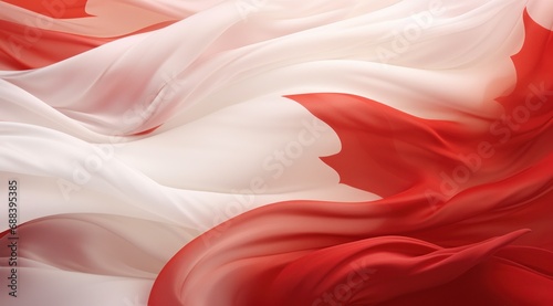 Canada flag colors Red and White flowing fabric liquid haze background