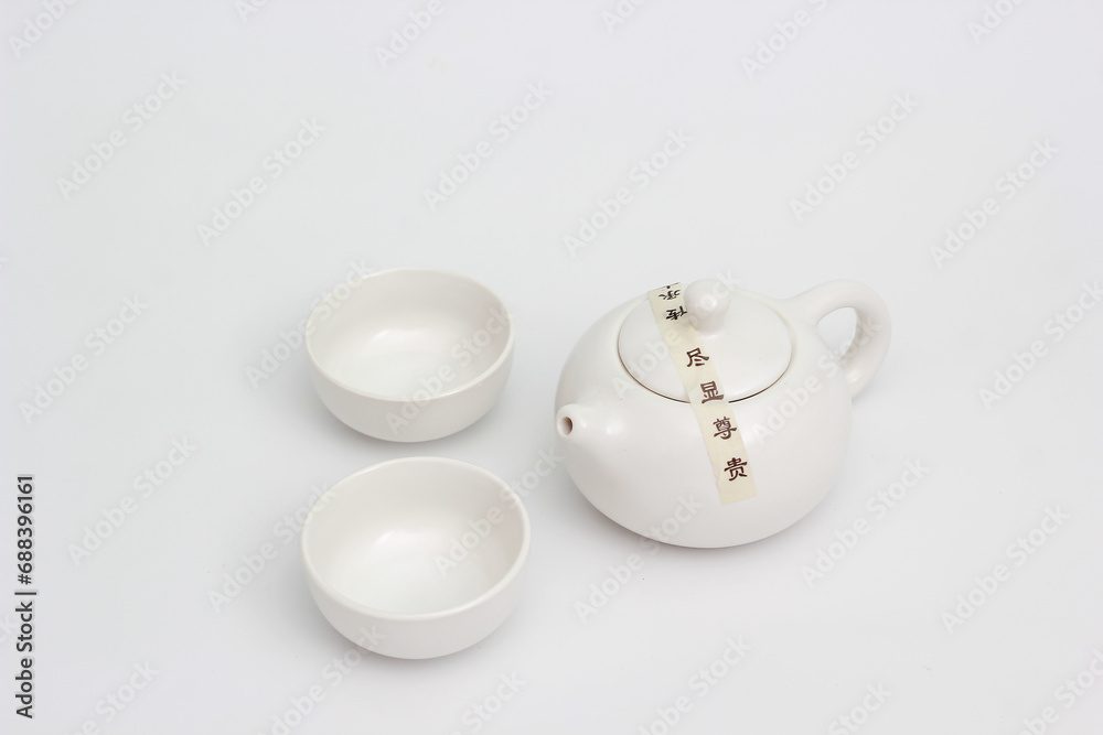 White ceramic dishware on WHITE background White ceramic dishware on WHITE background