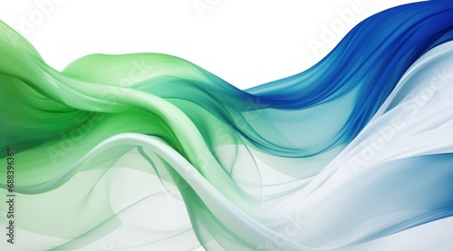 Lesotho flag colors Blue, White, and Green flowing fabric liquid haze background photo