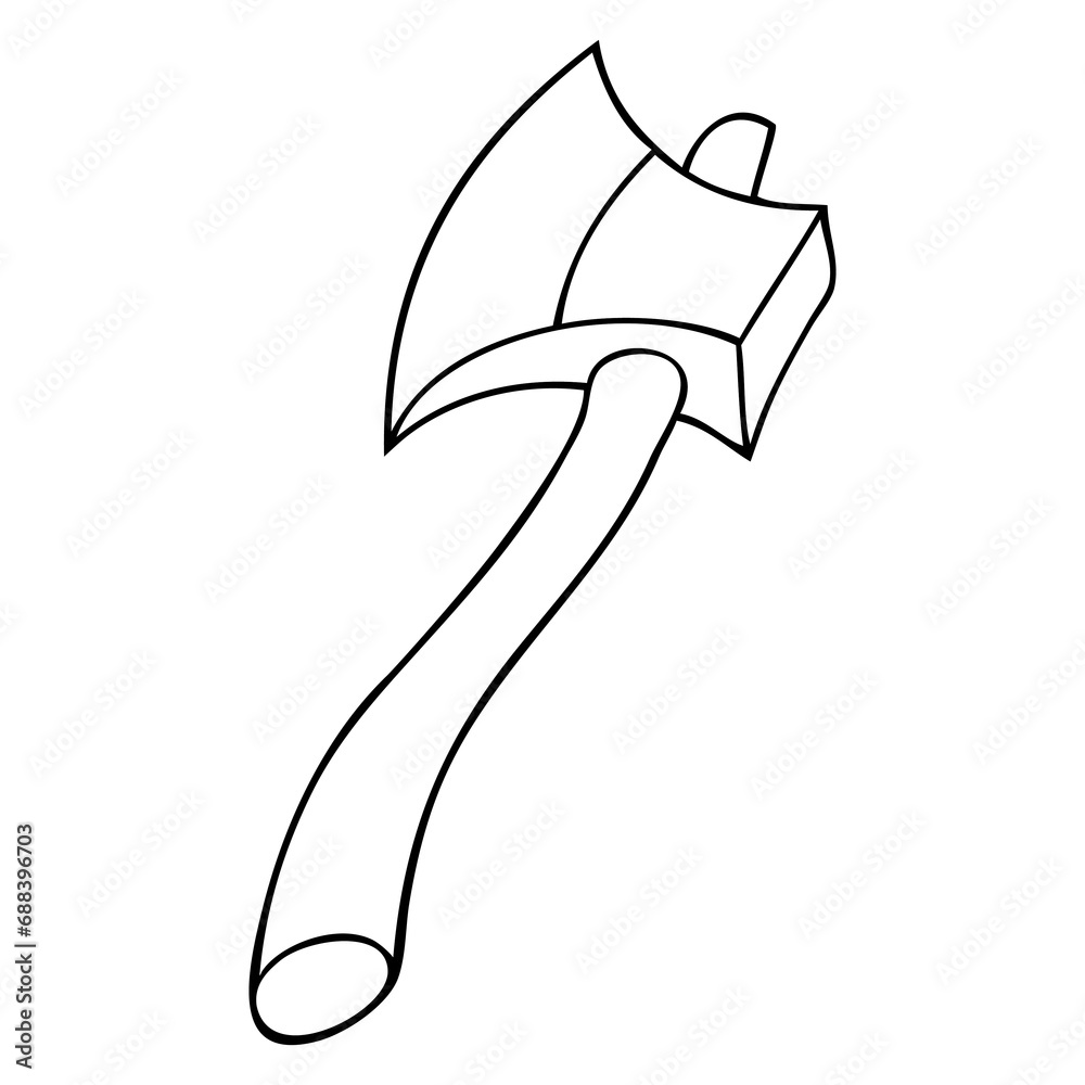 Obraz premium ax line vector illustration