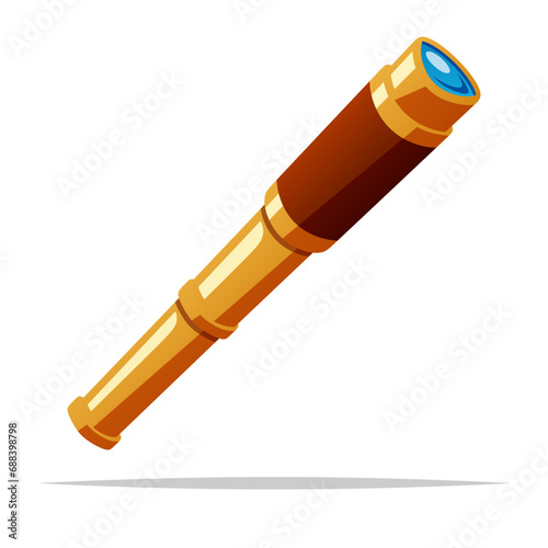 Pirate spyglass telescope vector isolated illustration