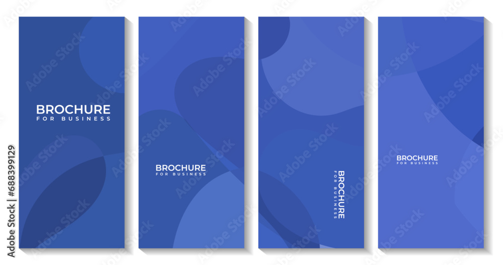 set of business brochures with abstract blue background