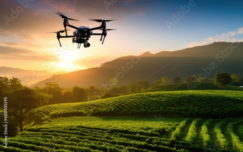 Drone in action over a tea ...
