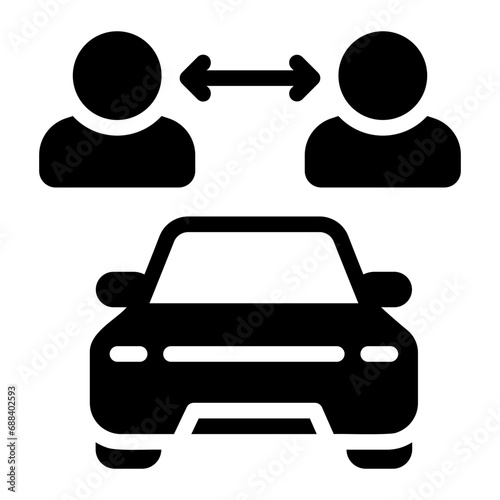car sharing glyph icon