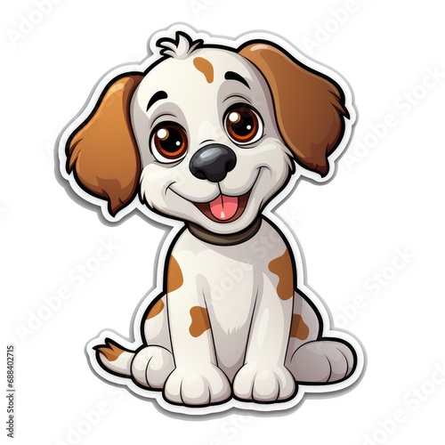 cartoon white background sticker image, animals from farm, cartoon sticker