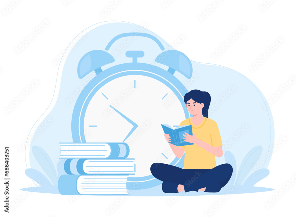 education learning concept likes to read people read or students study concept flat illustration