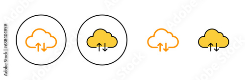 Cloud icon set for web and mobile app. cloud sign and symbol