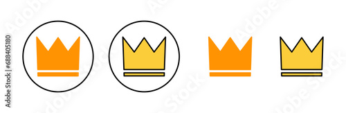 Crown icon set for web and mobile app. crown sign and symbol