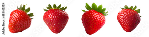 strawberry set isolated on transparent background - design element PNG cutout collection