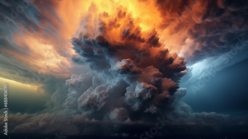 tornado disaster sunset bright colors meteorology. © kichigin19