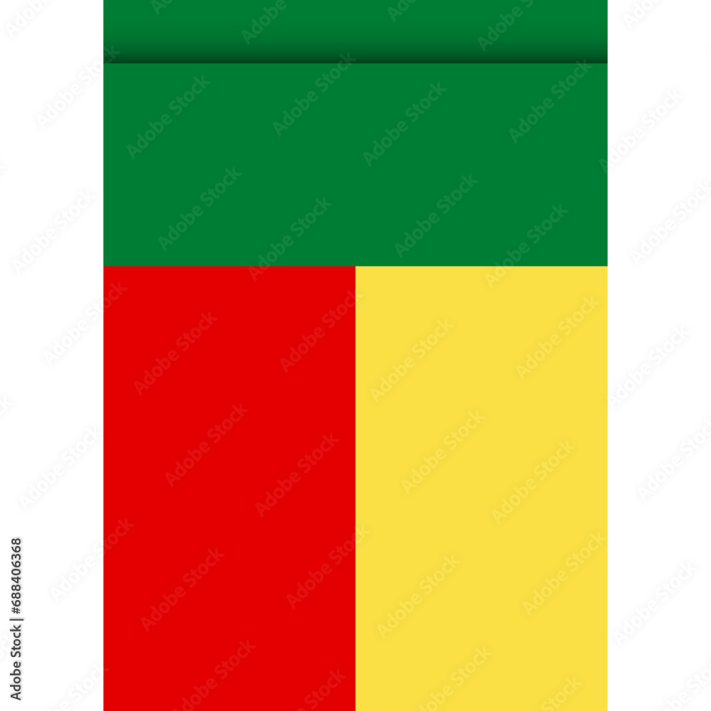 Benin flag or pennant isolated on white background. Pennant flag icon. Benin flag or pennant isolated on white background. Pennant flag icon.