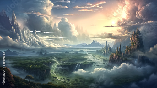 fantasy landscape with clouds