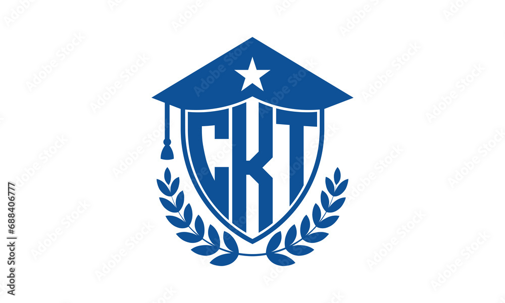 CKT three letter iconic academic logo design vector template. monogram, abstract, school, college, university, graduation cap symbol logo, shield, model, institute, educational, coaching canter, tech CKT three letter iconic academic logo design vector template. monogram, abstract, school, college, university, graduation cap symbol logo, shield, model, institute, educational, coaching canter, tech