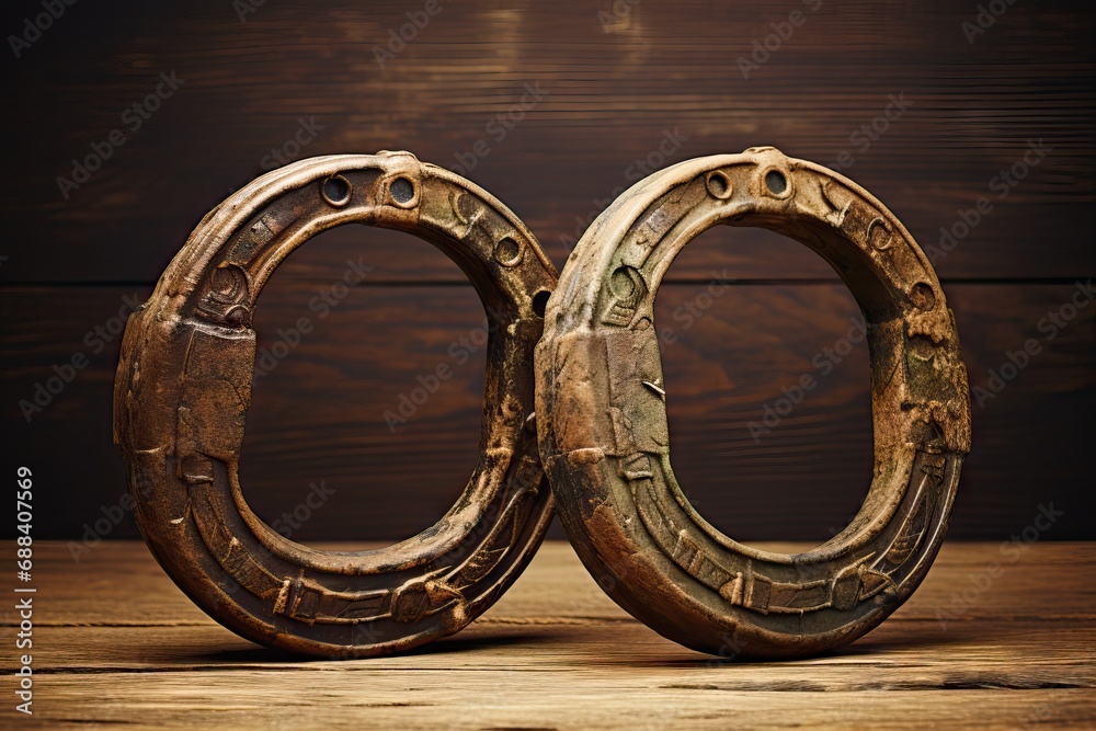 horseshoes rusty old Two rusteaten shoe good luck horseshoe horse iron
