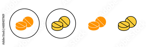 Pills icon set for web and mobile app. capsule icon. Drug sign and symbol