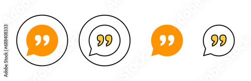 Quote icon set  for web and mobile app. Quotation mark sign and symbol