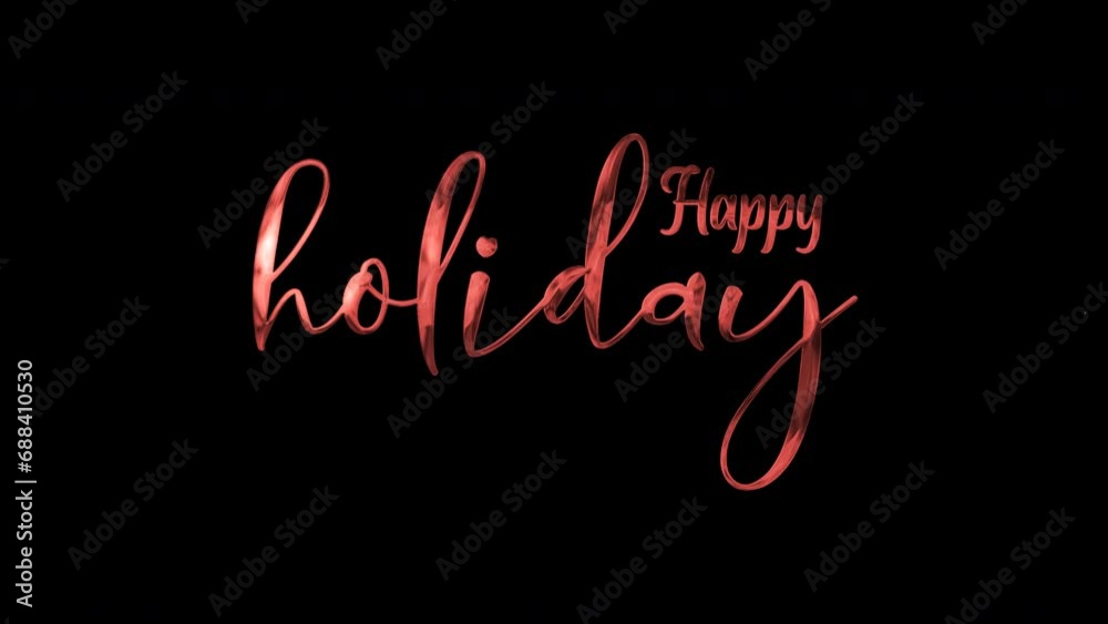 Happy Holiday Text Animation in gold style Happy Holiday Text Animation in gold style
