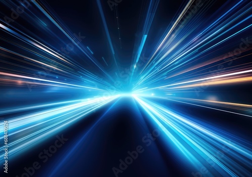 High speed. Abstract technology background concept.Speed movement pattern and motion blur over dark blue background © peacehunter