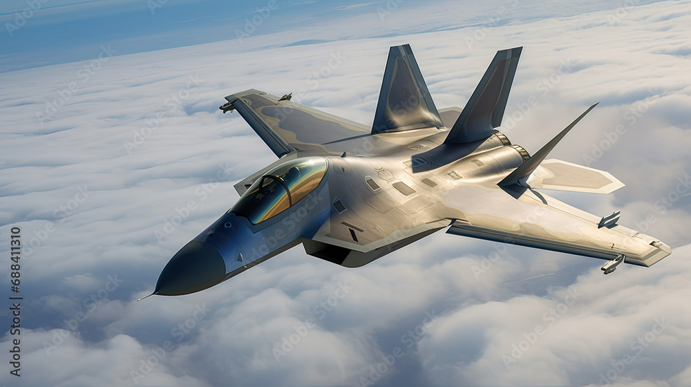 Stealth fighter plane in air Stealth fighter plane in air
